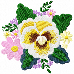 Flowers And Tree Embroidery Design 10